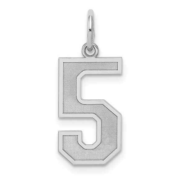 Sterling Silver, Jersey Collection, Medium Number 5 Pendant - Picture 1 of 5